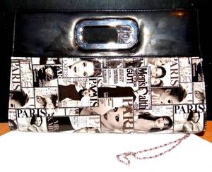 lot 177 image: NEW UNIQUE MODERN MAGAZINE THEMED CLUTCH PURSE