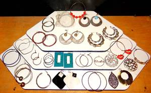 lot 182 image: LARGE HOOPED EARRING COLLECTION AS SHOWN