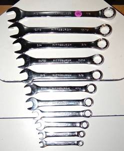 lot 185 image: PITTSBURGH SAE BOX WRENCH SET - 11 PIECES AS SHOWN