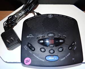 lot 221 image: GE 29869GE2 Digital Answering System with 4 Mailboxes - CHECK COMPS $$$