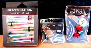 lot 227 image: PIERCED NATION - TAPER KIT & GUAGES AS SHOWN - NEW