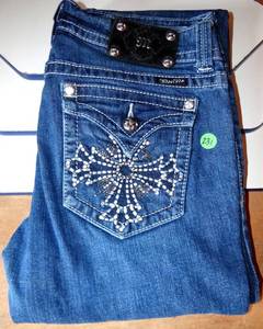 lot 231 image: MISS ME WOMENS JEANS - JPS077 BOOT CUT - SIZE 31 - EXCELLENT CONDITION  SLIGHT WEAR - SEE PIC 4 $$$
