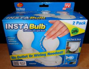 lot 246 image: Telebrands InstaBulb The Cordless Stick Up Light Bulb - New