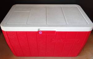 lot 259 image: LARGE COLEMAN ICE CHESTCOOLER WITH DRAIN - LIKE NEW