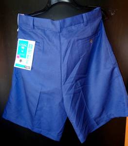 lot 262 image: Haggar Mens Cool 18 Stretch Solid Flat Front Short - Blue NEW wTAGS