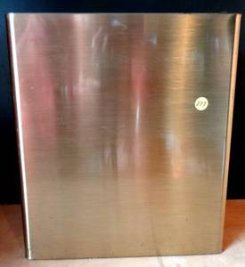 lot 277 image: 13 X 15 BRASS FINISH METAL WASTE BIN