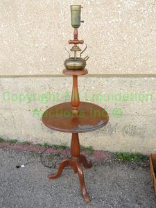 lot 28 image: Vintage Sawyer portable lamp, tea kettle design