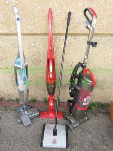 lot 55 image: Hoover, Dirt Devil, and Gazzelle Vaccums and Bissell Natural Sweep