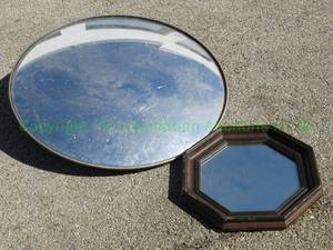lot 150 image: Convex mirror and vintage octagon shaped mirror