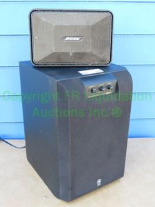 lot 109 image: Bose RoomMate stereo speaker and Yamaha YST-SW45 speaker