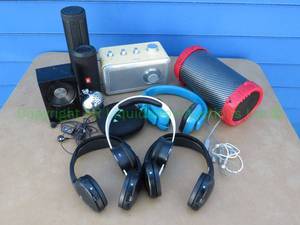 lot 110 image: Speakers and headphones from Samsung, JBL, Polaroid, and more