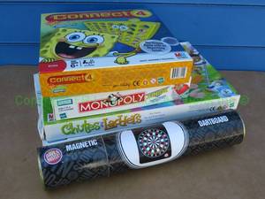 lot 127 image: Board games and Dave & Busters magnetic dart board
