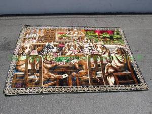 lot 116 image: C.M. Coolidges picture of dogs playing poker tapestry