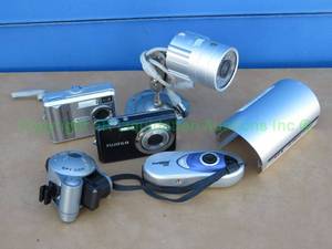 lot 115 image: Assorted cameras, inlcuding security camera, Kodak and Fujifilm digital cameras and more