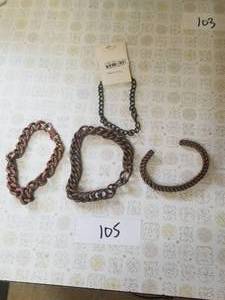 lot 105 image: Selection of copper bracelets (C)