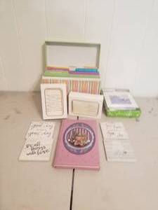 lot 80 image: Cards and cards storage box and set of coasters (B)
