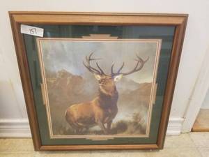 lot 151 image: Framed deer print - 21x22