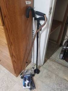 lot 201 image: Selection of walking canes and accessories (D)