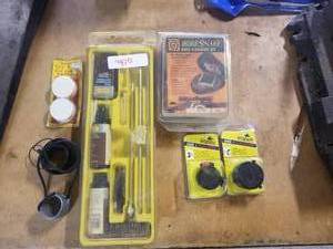 lot 300 image: Gun cleaning lot and scope protectors (G)