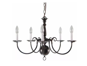 lot 147 image: Chandelier light fixture - Polished Brass