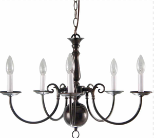 lot 189 image: Chandelier light fixture - Polished Brass