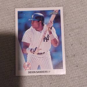 lot 129 image: 1990 DEION SANDERS BASEBALL CARD YANKEES