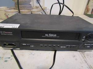 lot 103 image: Emerson VHS player no remote unknown working order