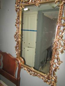 lot 3 image: Wall mirror great shape gold frame 48x35