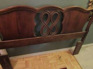 lot 105 image: Brown wood full size headboard 60x42