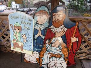 lot 120 image: Four christmas wooden art set