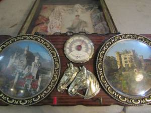 lot 157 image: Detroit 14222 shadow box  11x9 silver heart dcor CF key hangers castle art 12 x 5
