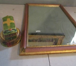 lot 167 image: San Francisco Powell & Hyde train music box 22x17 golf frame wall mirror