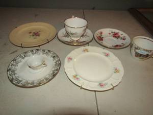 lot 168 image: 2 wall plates, Royal Stafford tea cup & plate Bavarian Germany the cup and saucer and more