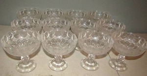 lot 169 image: 12 bubble glass wine glasses 4 tall thick glasses