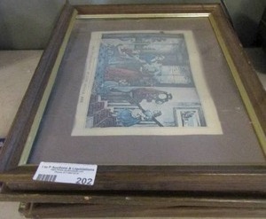 lot 202 image: 5 art pieces 14x18 four seasons of life (need repair)