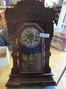 lot 17 image: Evans Mantle Clock work with key 24x14