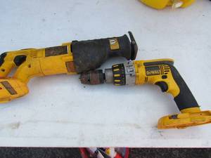 lot 232 image: DeWalt drill no battery DeWalt saw  no battery