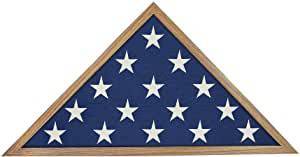 lot 120 image: NEW-American Flat Flag Case for Veterans- Fits Folded 5 x 9.5 American Military Flag - Triangle Display with Polished Plexiglass