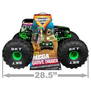 lot 15 image: Display Model-Works-Monster Jam, Official Mega Grave Digger All-Terrain Remote Control Monster Truck with Lights, 1 6 Scale