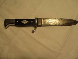 lot 44 image: Vintage WW-2, MARKED EDGE BRAND SOLINGEN GERMANY KNIFE #420, NO SCABBARD. NEEDS TLC