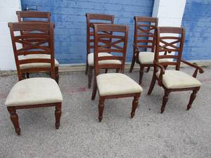 lot 105 image: LOT Of 6-Dining Room Chairs, Including 2-Armchairs