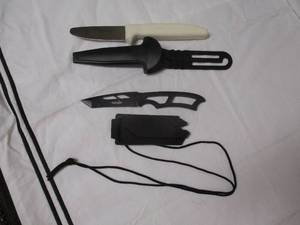 lot 46 image: Dexter S151 Sani Safe Knife With Sheath And Survivor HK-656 Tactical Neck Knife With Sheath