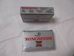 lot 48 image: 2-Boxes Of Winchester 12-Ga 2-34  Buckshot Load (4 Buck, 27 Pellets) Shotgun Shells, 5-Per Box