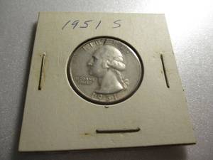 lot 55 image: 1951-S Washington Quarter