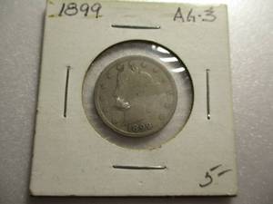 lot 57 image: 1899 Liberty Head V Nickel- AG-3
