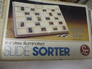 lot 113 image: VINTAGE- Logan E-Z View Illuminated Slide Sorter, Model #1055- Light bulb Not Included