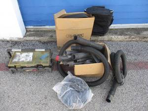 lot 92 image: Mixed Lot- Portable Backpack Ice Chest, Roll Of 5-Wall Rubber , Box Of Mixed Shop Vac Attachments and Hoses, And....