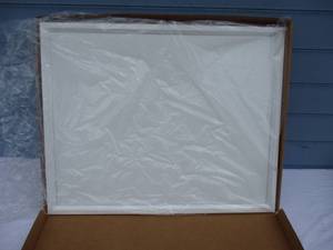lot 141 image: 5-Boxes of White Side Load Sign Frames22 x 28