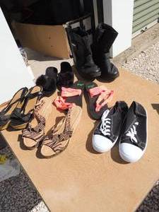 lot 96 image: NEW and like new womens shoes  size 9-10