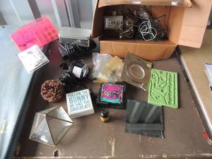 lot 99 image: Air pump, pine cones, coasters, lights and more